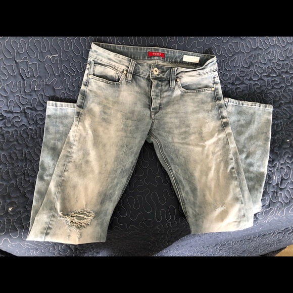 Mens Guess medium rise skinny scotch fit jeans - Picture 1 of 2